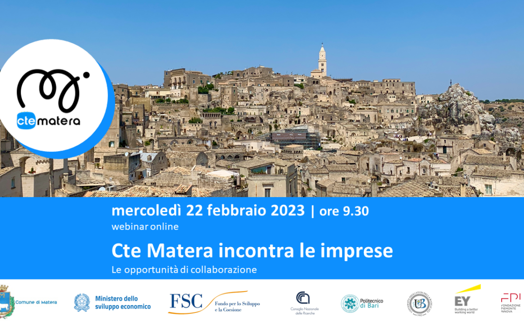 Webinar “Cte Matera incontra le imprese” – 22 febbraio ore 9:30