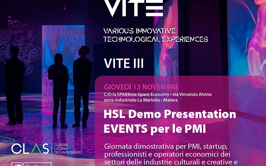 Evento CLAS: “HSL Demo Presentation EVENTS per le PMI” il 13 novembre a Matera